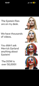 Trump Israel twat Pam Bondi’s Masterclass in Deflection: How to Ignore Child Rape Victims While Bullishly Proclaiming the Dow at 50,000